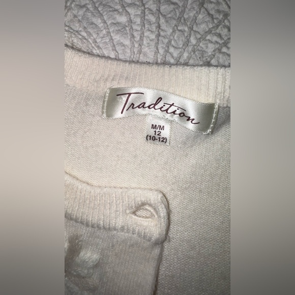 Vintage Embellished Floral Cardigan – Cream – Medium (Fits Large - Picture 7 of 9